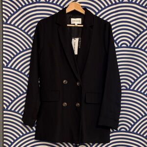 Elizabeth and James Black Double-Breasted Blazer